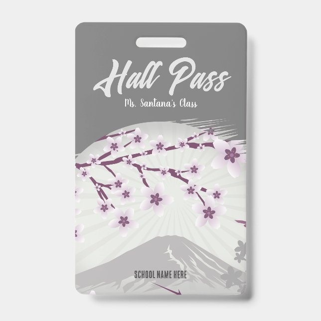 Lavender Blossom Hall Pass Abzeichen Ausweis (Vorderseite)