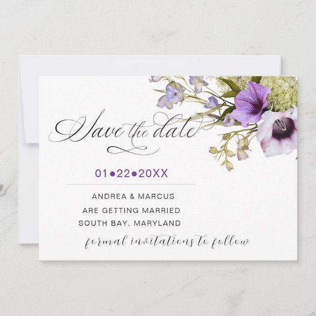 Lavender Blossom Whispers Save The Date (Vorderseite)