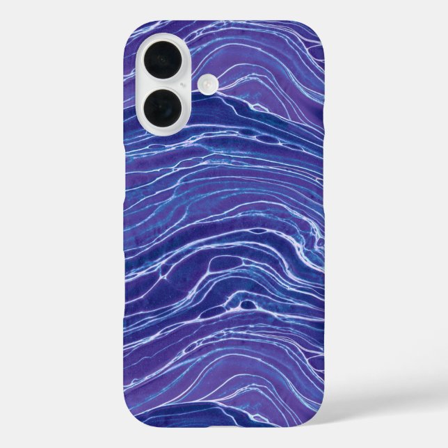 Lavender Blue Abstrakt Waves Muster Case-Mate iPhone Hülle (Rückseite)