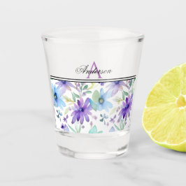 Lavender & Blue Floral Schnapsglas