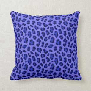 Lavender Blue Leopard Tierdruckmuster  Kissen