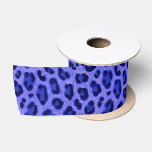 Lavender Blue Leopard Tierdruckmuster Satinband