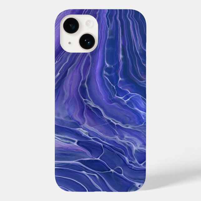 Lavender Blue Marble Acrylic Abstrakt Case-Mate iPhone Hülle (Rückseite)