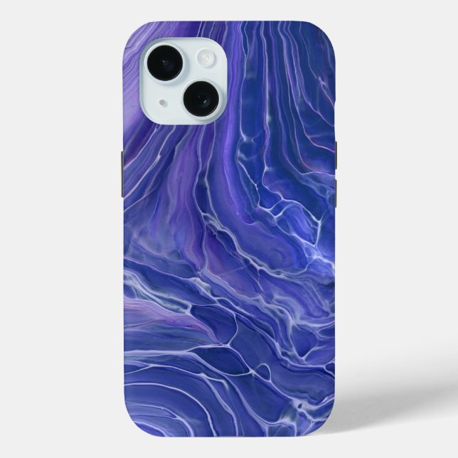 Lavender Blue Marble Acrylic Abstrakt Case-Mate iPhone Hülle (Rückseite)