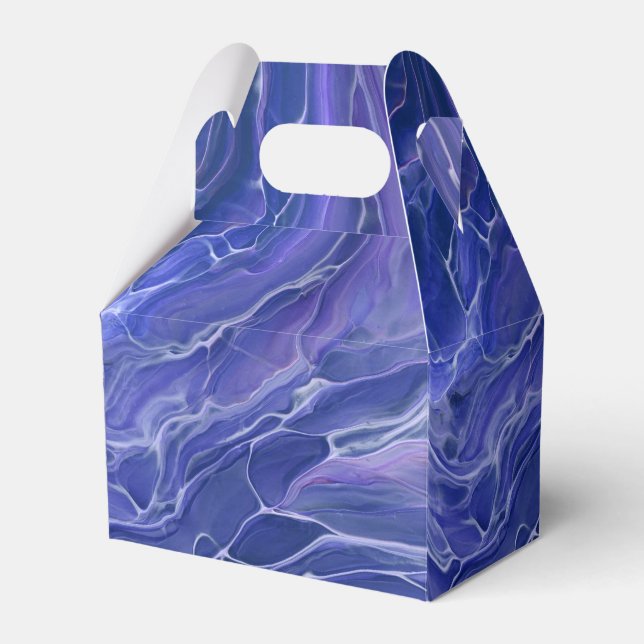 Lavender Blue Marble Acrylic Abstrakt Geschenkschachtel (Vorderseite)
