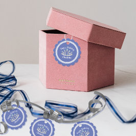 Lavender Blue Princess Tiara Round Favor Tags Geschenkanhänger