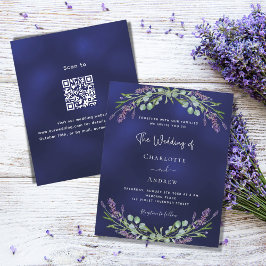 Lavender Blue QR UAWG Budget Einladung zur Hochzei
