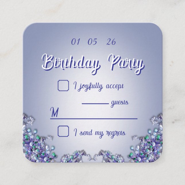 Lavender Blue Spring Florals Enclosure Card Begleitkarte (Vorderseite)