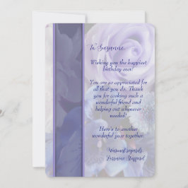 Lavender Blue Spring Rose Floral Geburtstagskarte Einladung