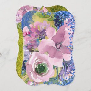 Lavender Blues Watercolor Brautparty Einladung