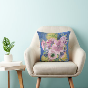 Lavender Blues Watercolor Glitzer Kissen