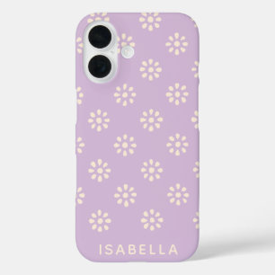 Lavender Blume Boho Muster Personalisiert iPhone 16 Hülle