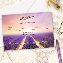 Lavender Blume Field Country Wedding RSVP Card Einladung