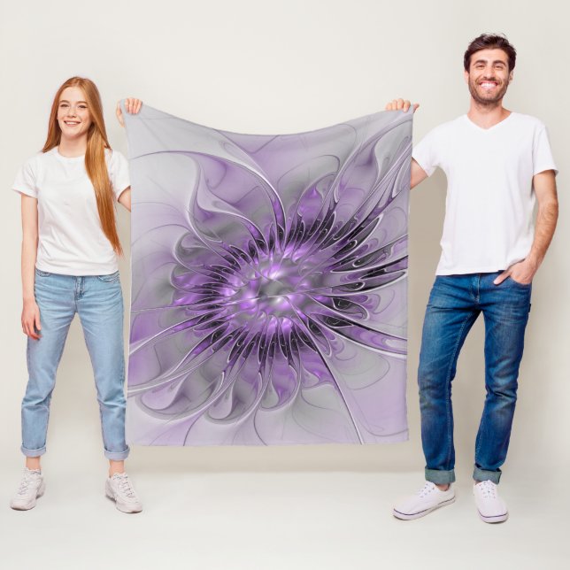 Lavender Blume Traumhaft Modernes Abstraktes Frakt Fleecedecke (Beispiel)