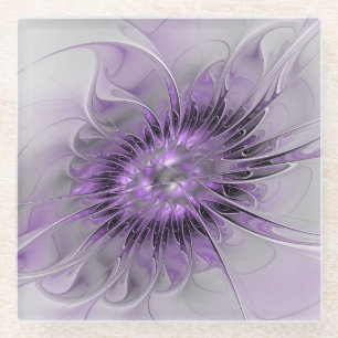 Lavender Blume Traumhaft Modernes Abstraktes Frakt Glasuntersetzer