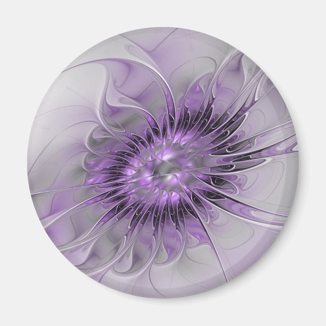 Lavender Blume Traumhaft Modernes Abstraktes Frakt Magnet (Vorne)