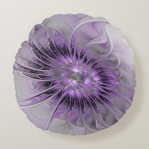 Lavender Blume Traumhaft Modernes Abstraktes Frakt Rundes Kissen