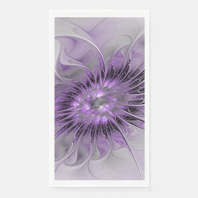 Lavender Blume Traumhaft Modernes Abstraktes Frakt Serviette (Vorderseite)