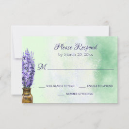 Lavender-Blume über die Grünen Blumenzehen RSVP Karte