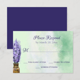 Lavender-Blume über die Grünen Blumenzehen RSVP Karte