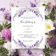 Lavender Blume Violett Hochzeitseinladung
