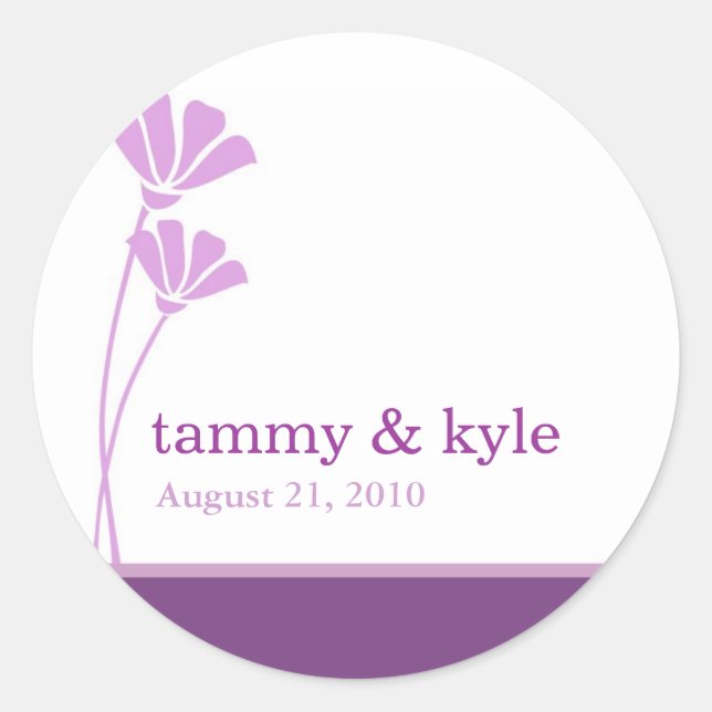 Lavender Blume Wedding Stickers (Vorderseite)