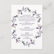 Lavender Blumen Frühling Hochzeit Gäste Informatio