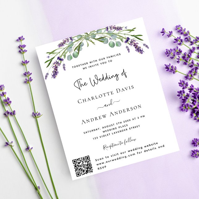 Lavender Blumenkohl QR UAWG Budget Einladung Hochz (Von Creator hochgeladen)