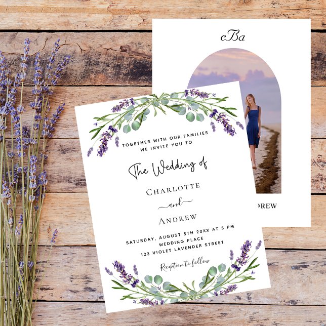 Lavender Blumenzunge Foto Mongramm Budget Hochzeit (Von Creator hochgeladen)