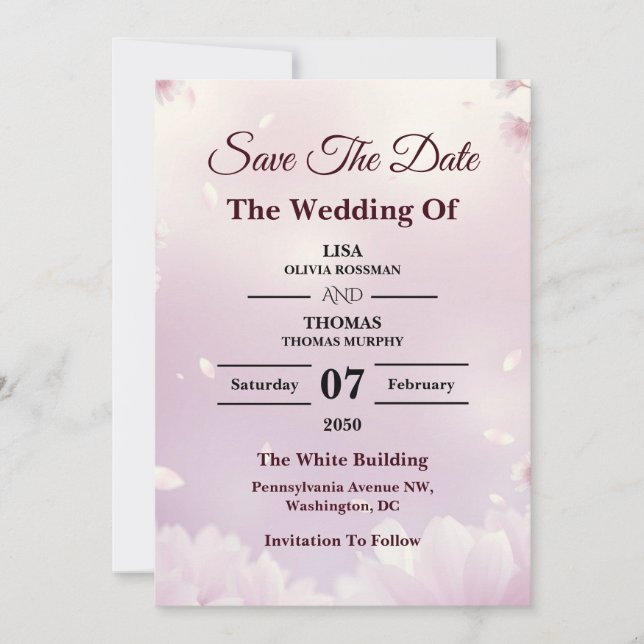 Lavender Blush Dreamy Wedding Save The Date (Vorderseite)