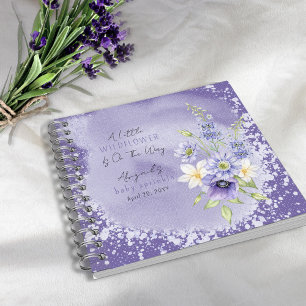 Lavender Boho A Little Wildblume Baby Guest Book Notizbuch
