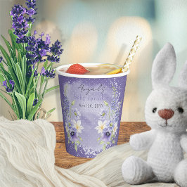 Lavender Boho Eine kleine Wildblume Baby Sprinkle Pappbecher