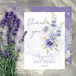 Lavender Boho Eine kleine Wildblume Babydusche Dankeskarte