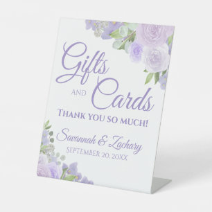 Lavender Boho Floral Elegantes Hochzeitsgeschenk u Sockelschild