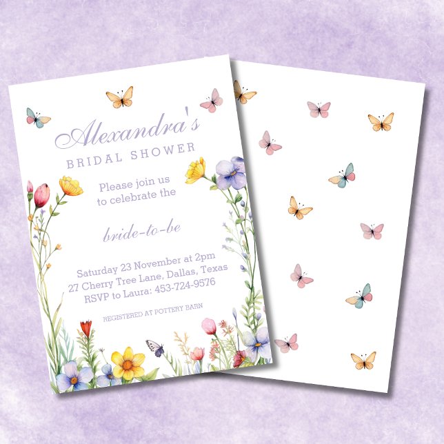 Lavender Boho Wildblume Spring Brautparty Einladung (Von Creator hochgeladen)