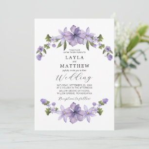 Lavender Botanical Floral Elegante Hochzeit Einladung
