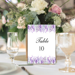 Lavender Botanical Floral Wedding Tischnummern