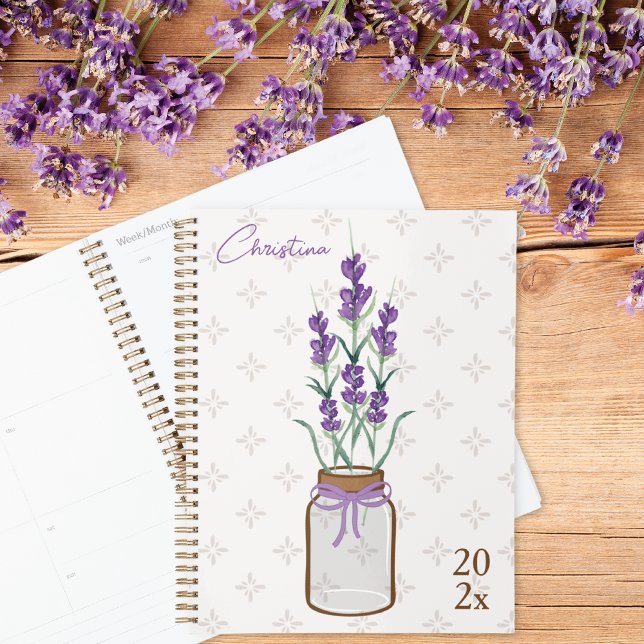 Lavender Botanical Mason Jar Monogram Planer (Von Creator hochgeladen)