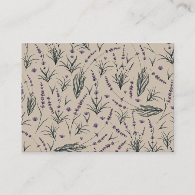 Lavender Botanical Pattern Business Card Visitenkarte (Vorderseite)