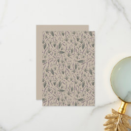 Lavender Botanical Pattern Flat Thank You Card Dankeskarte