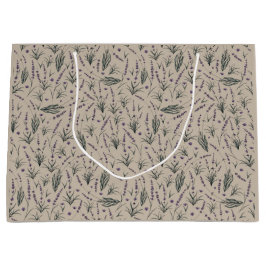 Lavender Botanical Pattern Gift Bag Große Geschenktüte