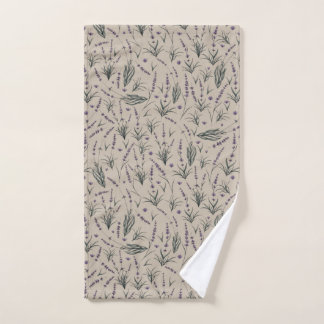 Lavender Botanical Pattern Hand Towel Handtuch