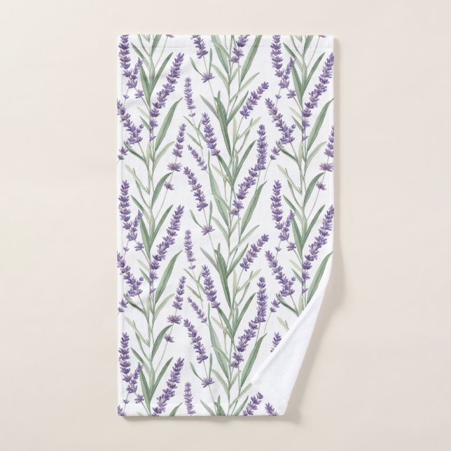 Lavender Botanical Pattern Handtuch (Handtuch)