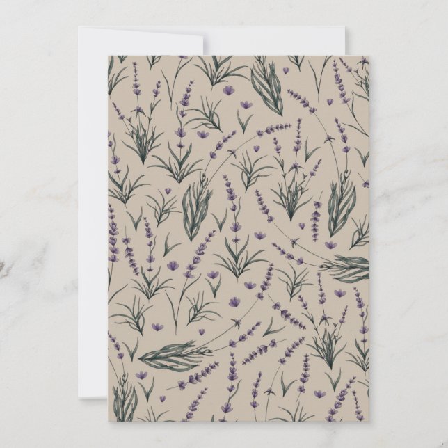 Lavender Botanical Pattern Invitation Einladung (Vorderseite)
