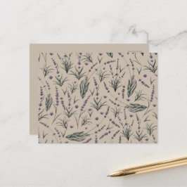 Lavender Botanical Pattern Postcard Postkarte