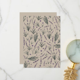 Lavender Botanical Pattern Thank You Card Dankeskarte