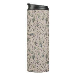 Lavender Botanical Pattern Thermal Tumbler Thermosbecher