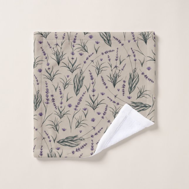 Lavender Botanical Pattern Wash Cloth Waschlappen (Waschlappen)