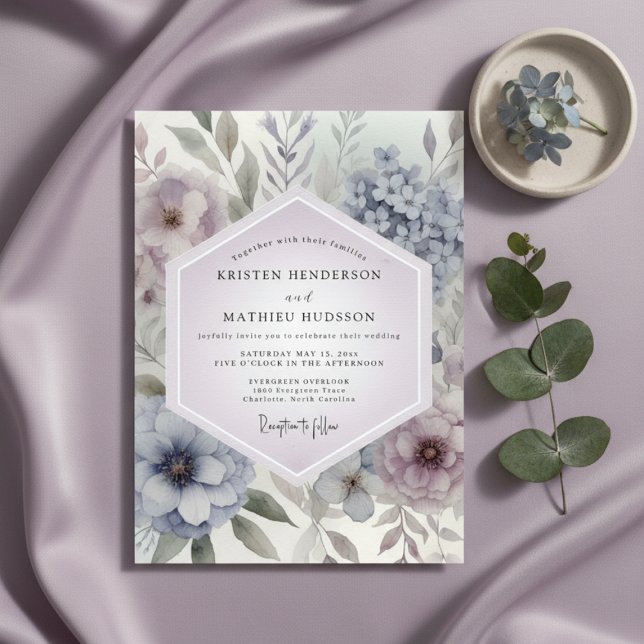 Lavender Botanical Romance Wedding Einladung (Von Creator hochgeladen)