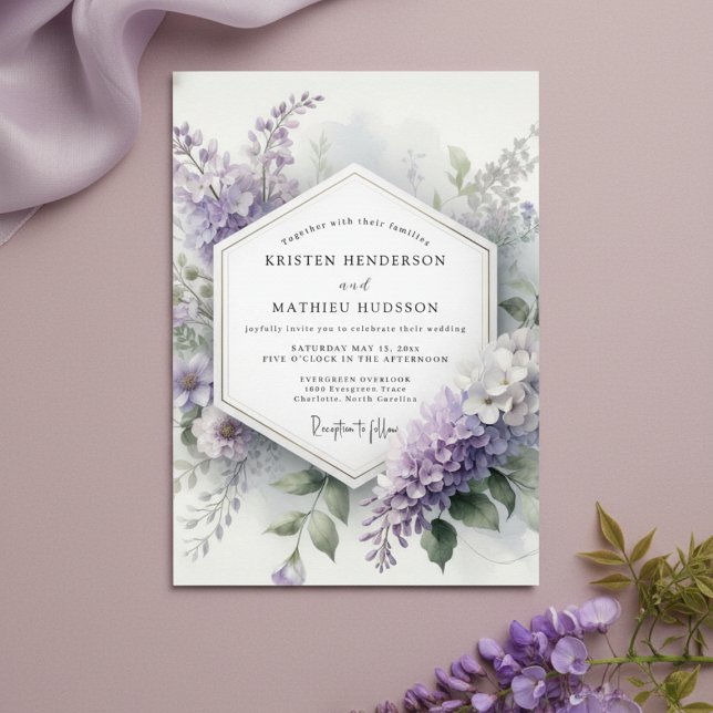 Lavender Botanical Whimsy Wedding Einladung (Von Creator hochgeladen)